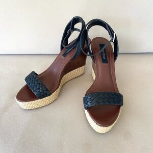 White House Black Market Woven Strap Espadrille Wedge Sandals